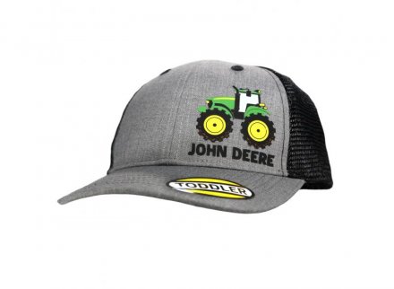 Cap - John Deere Kids 3D Rubber Tractor Print Cap (sort/grå)