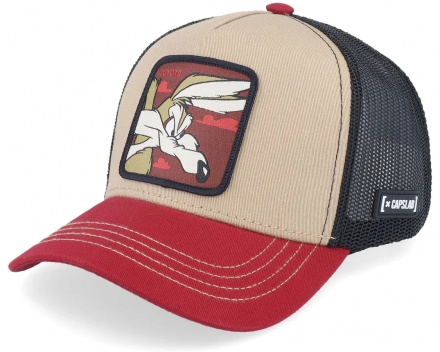 Kasket - Capslab Looney Tunes Wile E Coyote Trucker (beige/sort/rød)