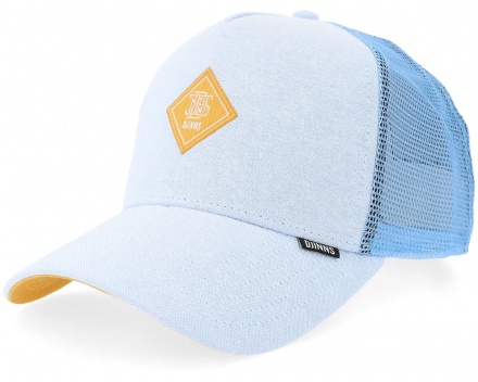 Kasket - Djinns HFT OxfordContra Trucker (lyseblå/gul)
