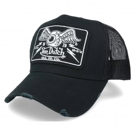 Kasket - Von Dutch Square Patch Trucker (sort)