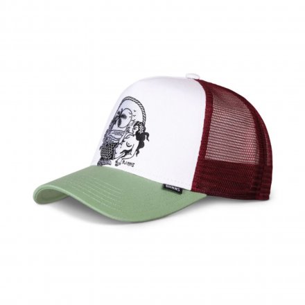 Kasket - Djinns HFT Lazy Mermaid Trucker (hvid/rød/grøn)