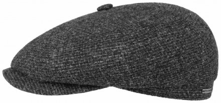 Sixpence / Flat cap - Stetson Hatteras Wool Rough (antracit)