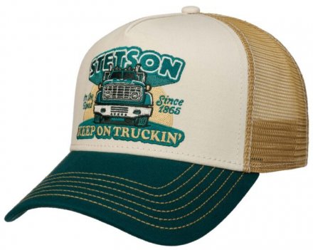 Caps - Stetson Trucker Cap Keep On Trucking (beige/grøn)