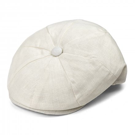 Sixpence / Flat cap - Gårda Vero Linen Newsboy Cap (hvid)