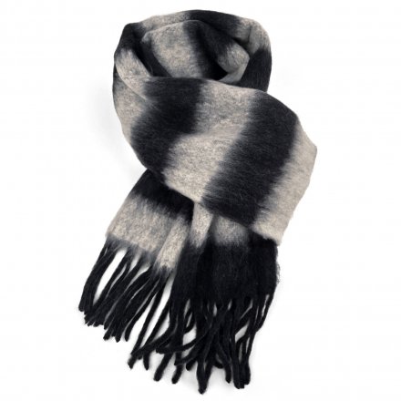 Halstørklæder - Gårda Dinibor Striped Scarf (grå/sort)