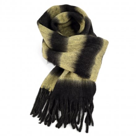 Halstørklæder - Gårda Dinibor Striped Scarf (kaki/sort)