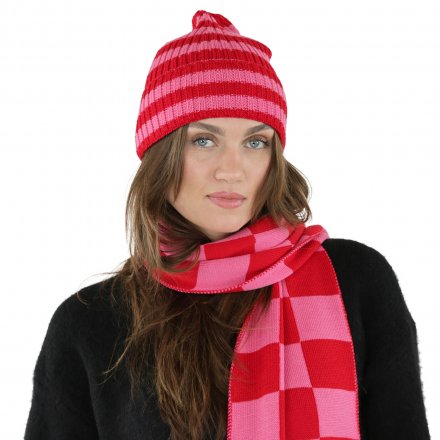 Halstørklæder - Gårda Kitzbühel Merino Wool Check Scarf (rød/pink)