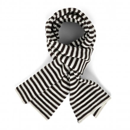 Halstørklæder - Gårda Engelberg Striped Wool Mix Scarf (brun/hvid)