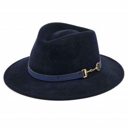 Hatte - Gårda Braga Wool felt Fedora (marineblå)