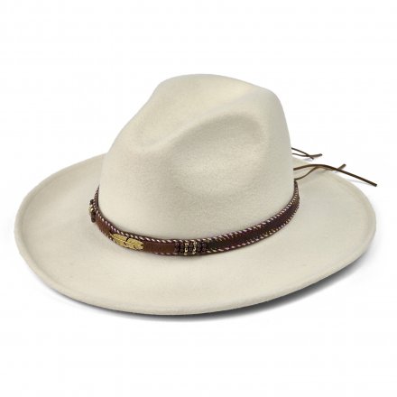 Hatte - Gårda Toquerville Crushable Wool felt Western hat (creme)
