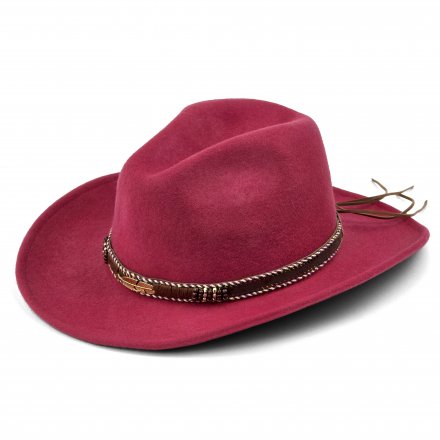 Hatte - Gårda Toquerville Crushable Wool felt Western hat (rød)