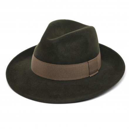 Hatte - Gårda Volterra Fedora Wool Hat (militærgrøn/beige)