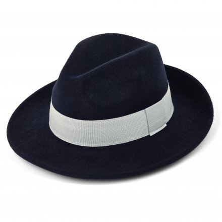 Hatte - Gårda Volterra Fedora Wool Hat (marineblå/off-white)