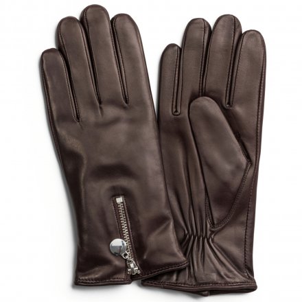 Handsker - HK Women's Hairsheep Leather Zip Glove with Wool Lining (brun)