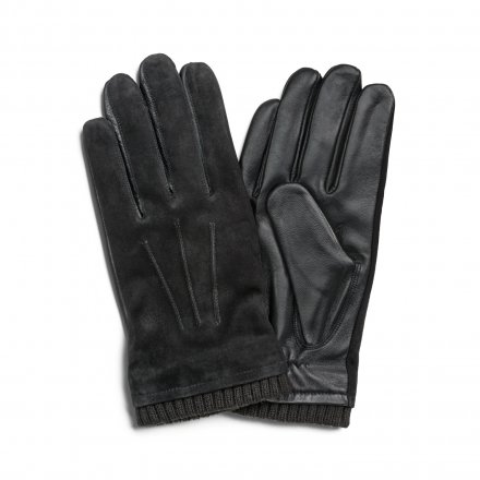 Handsker - HK Men's Touch glove Lamb suede/Lamb nappa, Wool blend lining (sort)