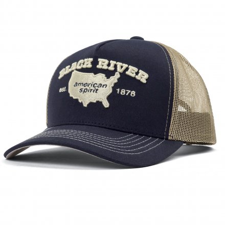 Kasket - Black River America Trucker (marineblå/creme)