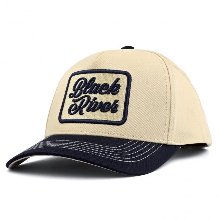 Kasket - Black River Denver Cotton Snapback (creme/marineblå)