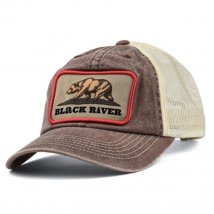 Kasket - Black River Grizzly Washed Trucker (brun/fløde)