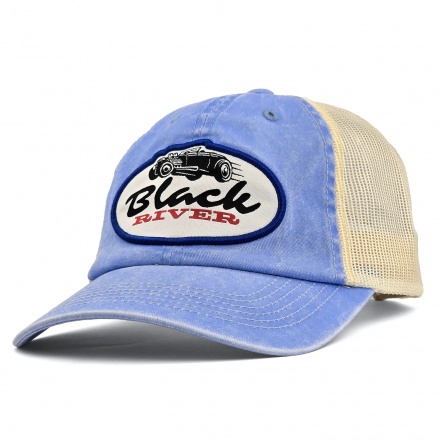 Kasket - Black River Hot Rod Washed Trucker (lyseblå/fløde)