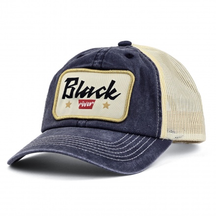 Kasket - Black River Toledo Washed Trucker (marineblå/creme)