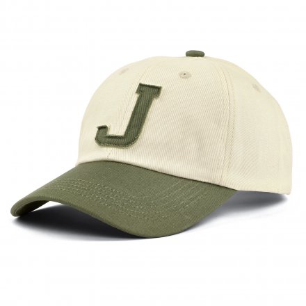 Kasket - Gårda Letter Cap 'J' (creme/mosgrøn)