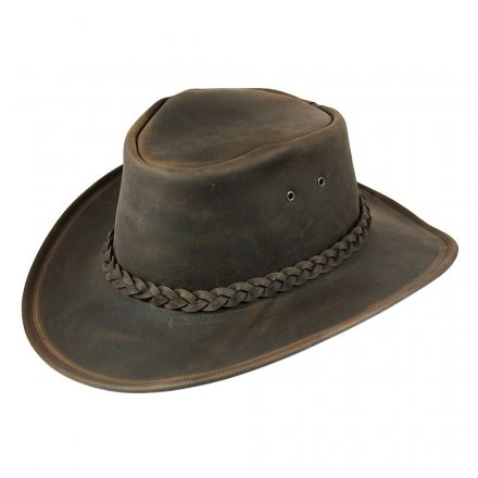Hatte - Jaxon Hats Crushable Leather Outback (brun)