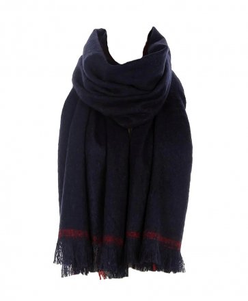 Halstørklæder - Gårda Women's Frayed Wrap (Navy)