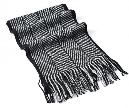 Halstørklæder - Gårda ZigZag Knitted Tassel Scarf (Sort/Hvid)