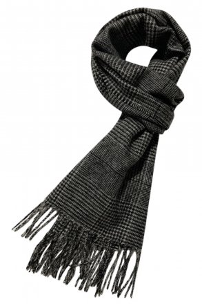 Halstørklæder - Gårda Check Wool Scarf (Sort/Hvid)