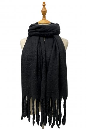 Halstørklæder - Gårda Soft Tassel Blanket Scarf (Sort)