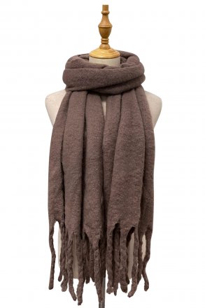 Halstørklæder - Gårda Soft Tassel Blanket Scarf (Brun)