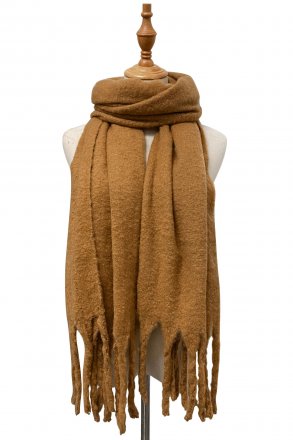 Halstørklæder - Gårda Soft Tassel Blanket Scarf (Camel)