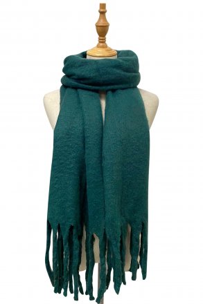 Halstørklæder - Gårda Soft Tassel Blanket Scarf (Forest Green)