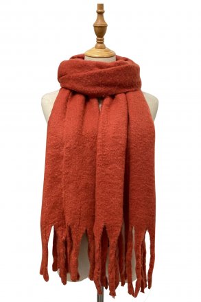 Halstørklæder - Gårda Soft Tassel Blanket Scarf (Rust)