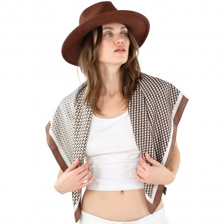 Tørklæde - Gårda Narbonne Satin Scarf (brun/hvid)