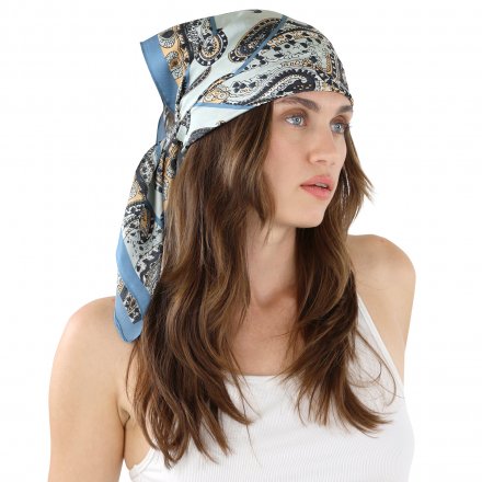 Tørklæde - Gårda Paisley Satin Scarf (blå)