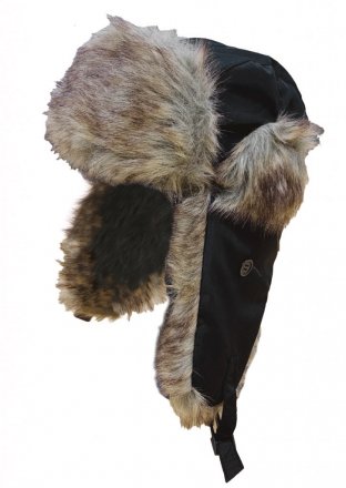 Pelshue - Trapper Hat with Faux Fur (Sort)