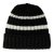 Beanies - Gårda Les Deux Alpes Striped Merino Mix Beanie (sort/hvid)