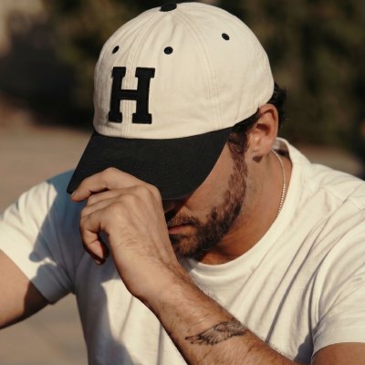 Kasket - Gårda Letter Cap 'H' (creme/sort)