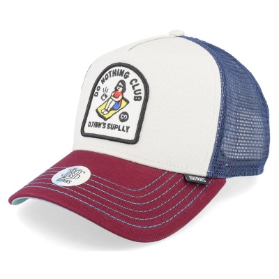 Kasket - Djinns HFT DNC New 1.3 Trucker (off-white/blå/rød)