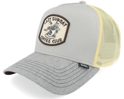 Kasket - Djinns HFT Cap Coffee Club Trucker (beige/grå)