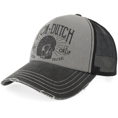 Kasket - Von Dutch Screen Print Trucker (grå)