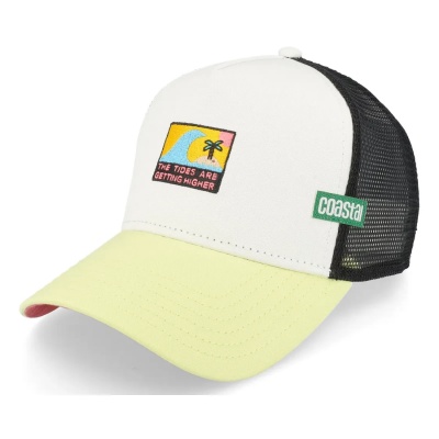 Kasket - Coastal HFT HigherTides Trucker (hvid/gul/sort)