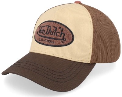 Kasket - Von Dutch Oval Patch Trucker (brun/beige)