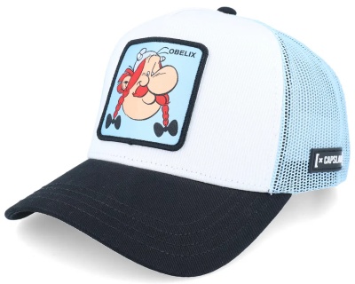 Kasket - Capslab Obelix Trucker (hvid/lyseblå/sort)