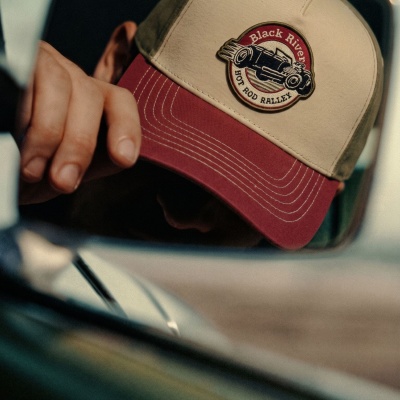 Kasket - Black River Rebel Cotton Cap (beige/grøn/rød)