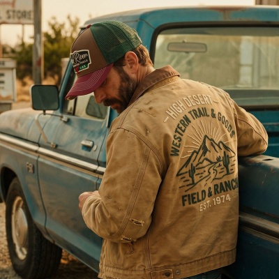 Kasket - Black River Outlaw Trucker (brun/grøn/rød)