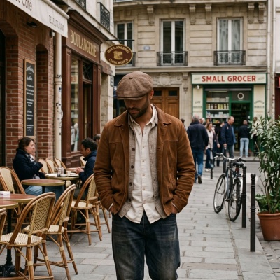 Sixpence / Flat cap - Gårda Vero Linen Newsboy Cap (brun)
