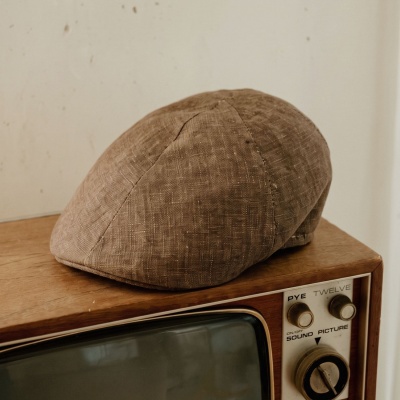 Sixpence / Flat cap - Gårda Tallone Linen Flat Cap (brun)