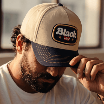 Kasket - Black River Reno Cotton Snapback (creme/marineblå)